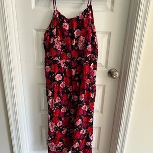 Old Navy Red and Pink Floral Dress